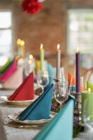 Bio-Dunisoft-Servietten 40 x 40 cm, 1/4-Falz, Uni ocean teal (VPE 360 St.)