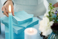 Bio-Dunisoft-Servietten 40 x 40 cm, 1/4-Falz, Uni mint blue (VPE 360 St.)