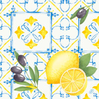 Dunisoft-Servietten 40 x 40 cm, 1/4-Falz, Motive Mediterrian (VPE 720 St.)