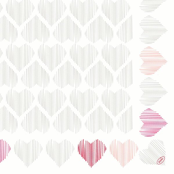 Dunisoft-Servietten 40 x 40 cm, 1/4-Falz, Motive Amour (VPE 720 St.)