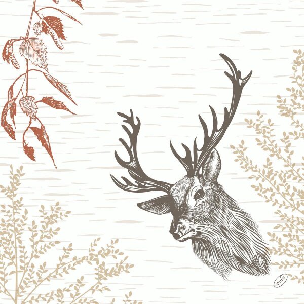 Bio-Dunisoft-Servietten 40 x 40 cm, 1/4-Falz, Motive Wood & Deer (VPE 360 St.)