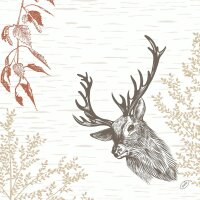 Bio-Dunisoft-Servietten 40 x 40 cm, 1/4-Falz, Motive Wood & Deer (VPE 360 St.)