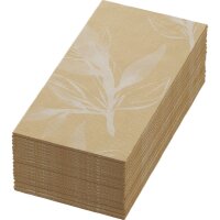 Bio-Dunisoft-Servietten 40 x 40 cm, 1/4-Falz, Motive Eco Leaves - unbleached (VPE 360 St.)