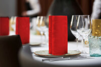 Elegance-Servietten 40 x 40 cm, 1/4-Falz, Uni Lily rot (VPE 240 St.)