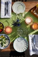 Towel-Napkin 38 x 54 cm, Flat-Pack, Motive weiß/blau (VPE 250 St.)