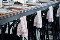 Towel-Napkin 38 x 54 cm, Flat-Pack, Motive weiß/rot (VPE 250 St.)