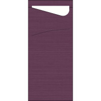 Sacchetto Zelltuch 190 x 85 mm, Uni plum/weiß (VPE 500 St.)