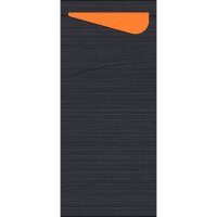 Sacchetto Zelltuch 190 x 85 mm, Uni schwarz/sun orange (VPE 500 St.)