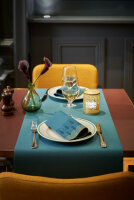 Tête à Tête Tischläufer Bio-Dunicel 24 m x 40 cm (20 Abschnitte), Uni ocean teal (VPE 4 St.)