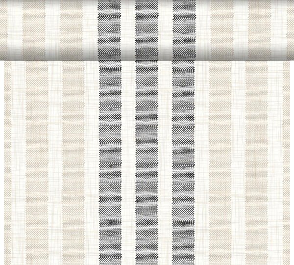 Tête à Tête Tischläufer Dunicel 24 m x 40 cm (20 Abschnitte), Motive Rigato black (VPE 4 St.)
