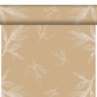 Tête à Tête Tischläufer Bio-Dunicel 24 m x 40 cm (20 Abschnitte), Motive Eco Leaves - unbleached (VPE 4 St.)