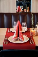 Tête à Tête Tischläufer Evolin 24 m x 41 cm (20 Abschnitte), Uni bordeaux (VPE 4 St.)