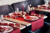 Tête à Tête Tischläufer Evolin 24 m x 41 cm (20 Abschnitte), Uni bordeaux (VPE 4 St.)