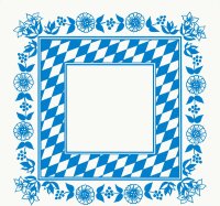 Mitteldecken Dunicel 84 x 84 cm, Motive Bayernraute (VPE 100 St.)