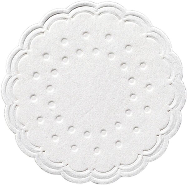 Untersetzer Zelltuch rund Ø 7,5 cm, 8-lagig, Uni weiß (VPE 3000 St.)