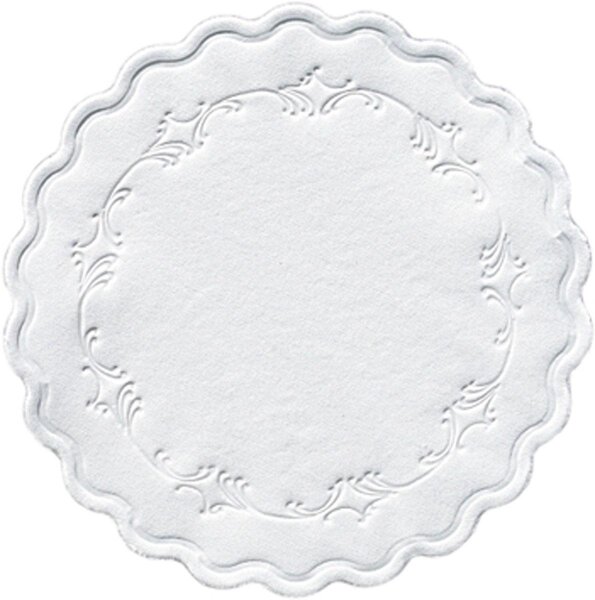 Untersetzer Zelltuch rund Ø 9 cm, 8-lagig, Uni Romance weiß (VPE 2000 St.)