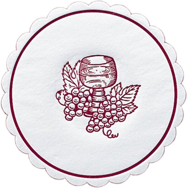 Untersetzer Zelltuch rund Ø 10 cm, 8-lagig, Motive Traube bordeaux (VPE 3000 St.)