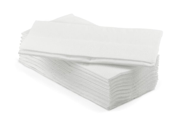 Serviette 33 x 33 cm 1-lagig 1/8 Falz weiß "Linas" | VPE 5000 (10 x 500)