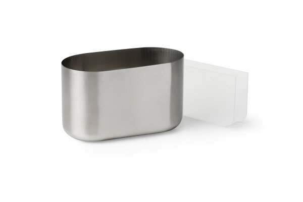 Laponian Accessoires Serie "Pond oval" Besteckhalter rund 13 x 20 cm, Edelstahl silber (VPE 4 St.)