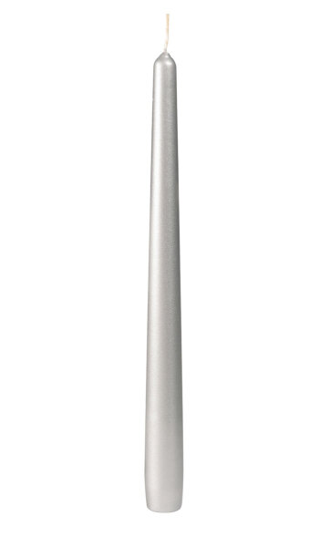 Spitzkerzen 260 x Ø 22 mm, ca. 6,5h silber 100 St.