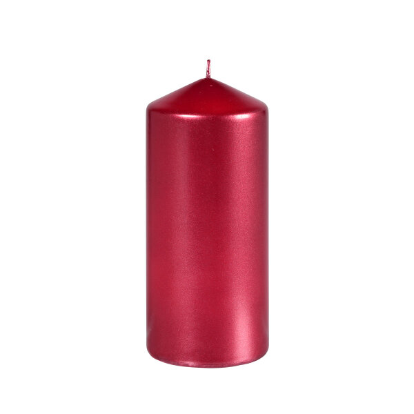 Stumpenkerzen metalic effect 150 x Ø 70 mm, ca. 50h rot (VPE 10 St.)