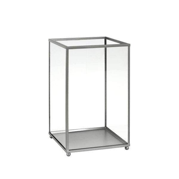 Kerzenhalter für Stumpenkerzen Noble 220 x 140 mm, silber, Glas  (VPE 2 St.)
