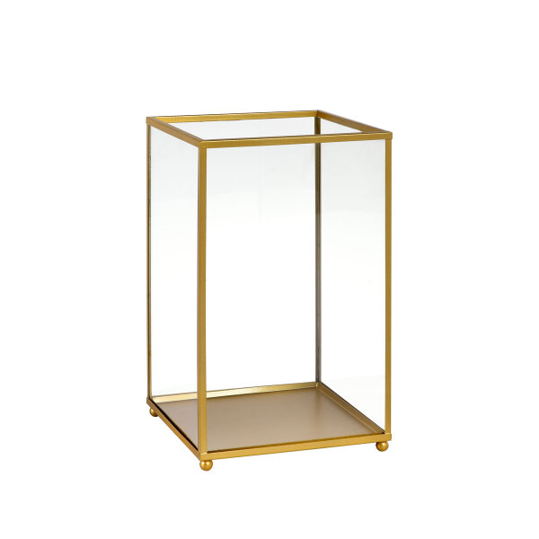 Kerzenhalter für Stumpenkerzen Noble 220 x 140 mm, gold, Glas (VPE 2 St.)