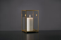 Kerzenhalter für Stumpenkerzen Noble 220 x 140 mm, gold, Glas (VPE 2 St.)