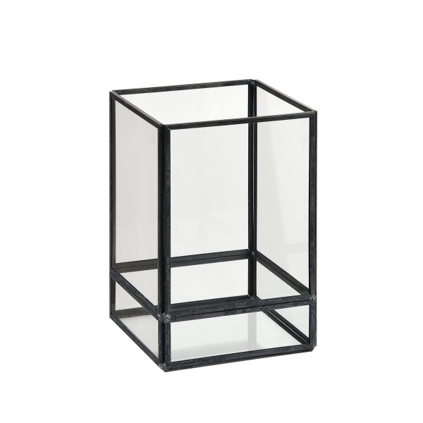 Kerzenhalter für Stumpenkerzen Capella 100 x 100 x 150 mm, schwarz, Glas (VPE 4 St.)