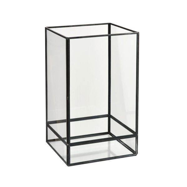 Kerzenhalter für Stumpenkerzen Capella 150 x 150 x 250 mm, schwarz, Glas (VPE 2 St.)