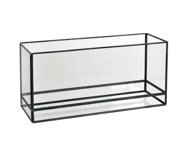 Kerzenhalter für Stumpenkerzen Capella 350 x 120 x 170 mm, schwarz, Glas (VPE 2 St.)