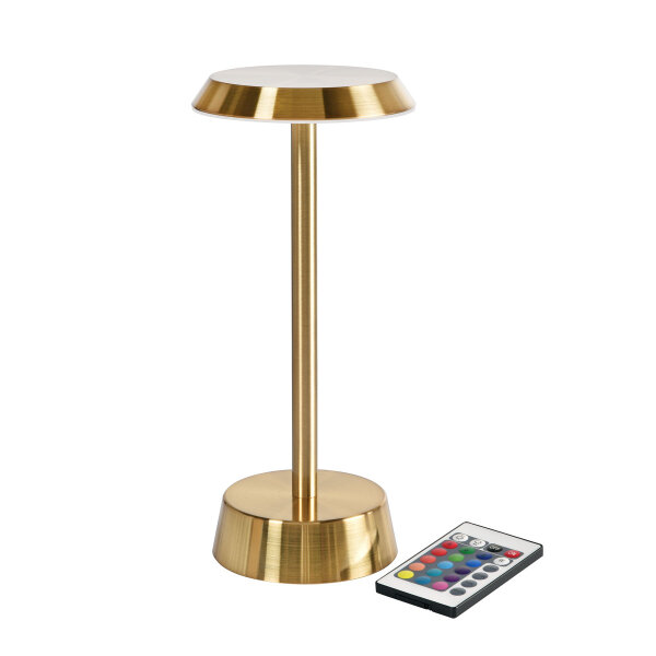 LED Lampen, kabellos, wiederaufladbar Nour, 26 cm x Ø 11,8 cm, brass (VPE 6 St.)