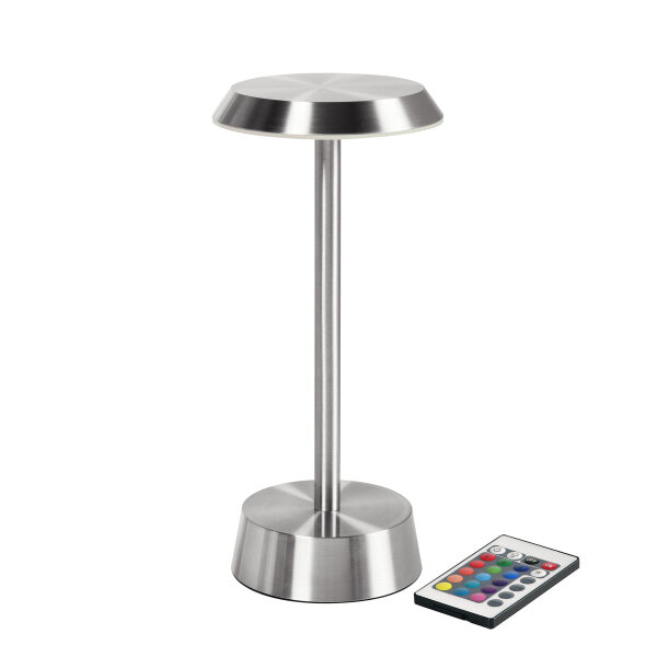 LED Lampen, kabellos, wiederaufladbar Nour, 26 cm x Ø 11,8 cm, silber (VPE 6 St.)