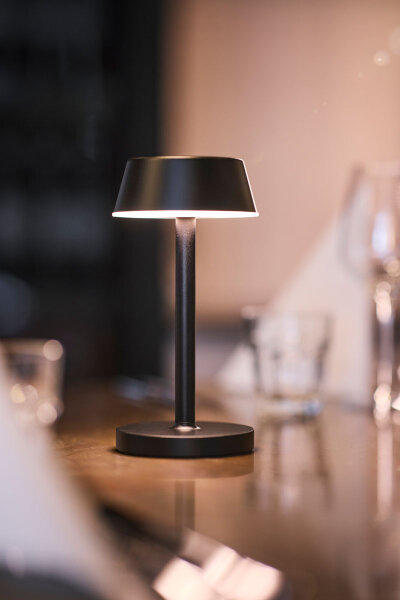 LED Lampen, kabellos, wiederaufladbar Nour Midi, 20 cm x Ø 10 cm, gra