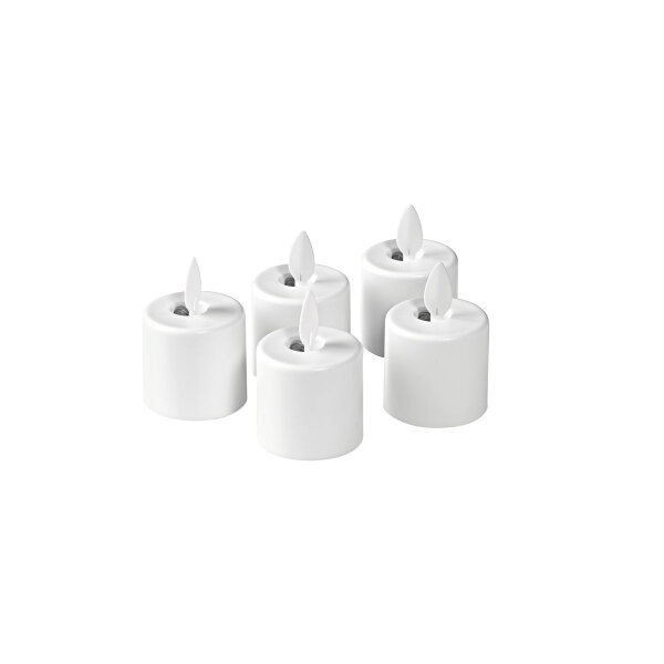 LED Moving Flame, wiederaufladbar Ersatz, 5er 38 x Ø 36 mm, warm white (VPE 1 St.)