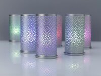 Kerzenhalter für LED Sets Bliss 140 x 75 mm, silber, Metall (VPE 4 St.)