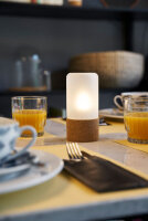 Kerzenhalter für LED Sets Hope 140 x 70 mm, braun/weiß, Glas (VPE 4 St.)