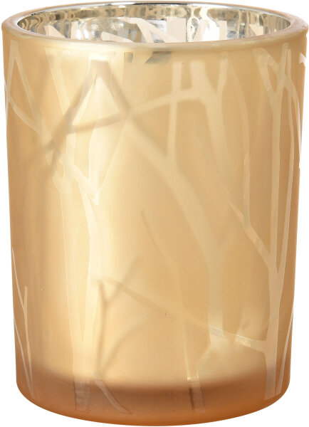 Kerzenhalter für LED Sets Shimmer 100 x 80 mm, sand, Glas (VPE 6 St.)