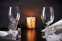 Kerzenhalter für LED Sets Shimmer 100 x 80 mm, sand, Glas (VPE 6 St.)