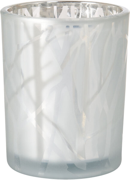 Kerzenhalter für LED Sets Shimmer 100 x 80 mm, weiß, Glas (VPE 6 St.)