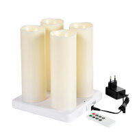 LED Stumpenkerzen, wiederaufladbar 4er 220 x Ø 75...