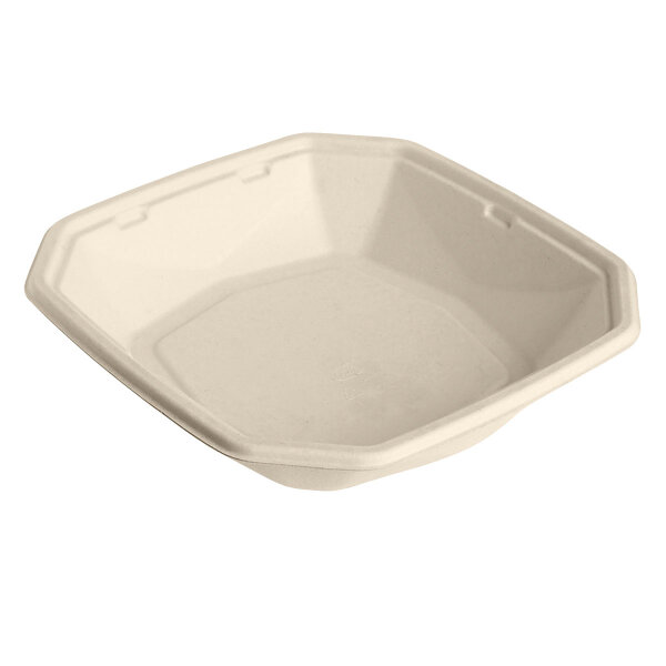 Octabagasse Schale 1000 ml - coated 224x224x42 mm (Farbe: Braun / Material: Bagasse PBAT/PLA-coated) 400 St.