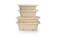 Bagasse Bowl CUBE SQUARE 900 ml 181x181x54 mm (Farbe: Braun / Material: Uncoated Bagasse) (VPE 160 St.)