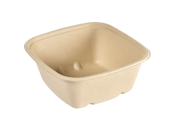 Cube Bowl  1200 ml square - uncoated 181x181x73 mm (Farbe: Braun / Material: Bagasse) (VPE 160 St.)