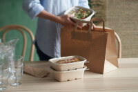 Cube Bowl  1200 ml square - uncoated 181x181x73 mm (Farbe: Braun / Material: Bagasse) (VPE 160 St.)