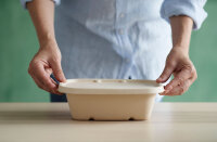 Bagasse Deckel CUBE RECTANGULAR 900/1200 ml 249x167x13 mm...