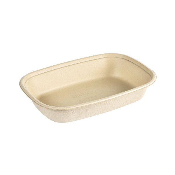 Cube Bowl  1200 ml - coated 249x172x45 mm (Farbe: Braun / Material: Bagasse PBAT/PLA-coated) (VPE 160 St.)