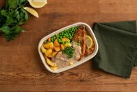 Cube Bowl  1200 ml - coated 249x172x45 mm (Farbe: Braun / Material: Bagasse PBAT/PLA-coated) (VPE 160 St.)