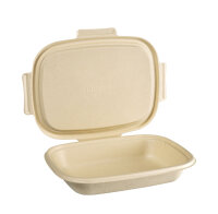 Bagasse Box Shield 900 ml 426x304x44 mm (Farbe: Braun /...