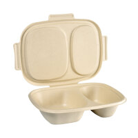Bagasse Box Shield 2-geteilt 600/300 ml 426x304x56 mm...